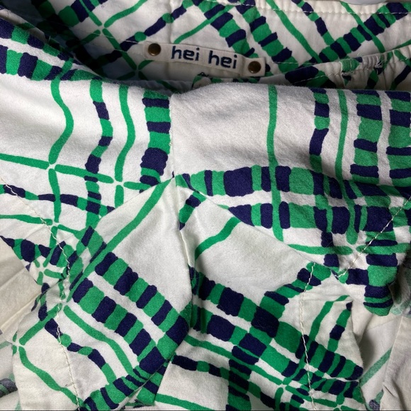 Anthropologie Womens hei hei Shorts Size 0 Multicolor Green White Geometric - Picture 15 of 16